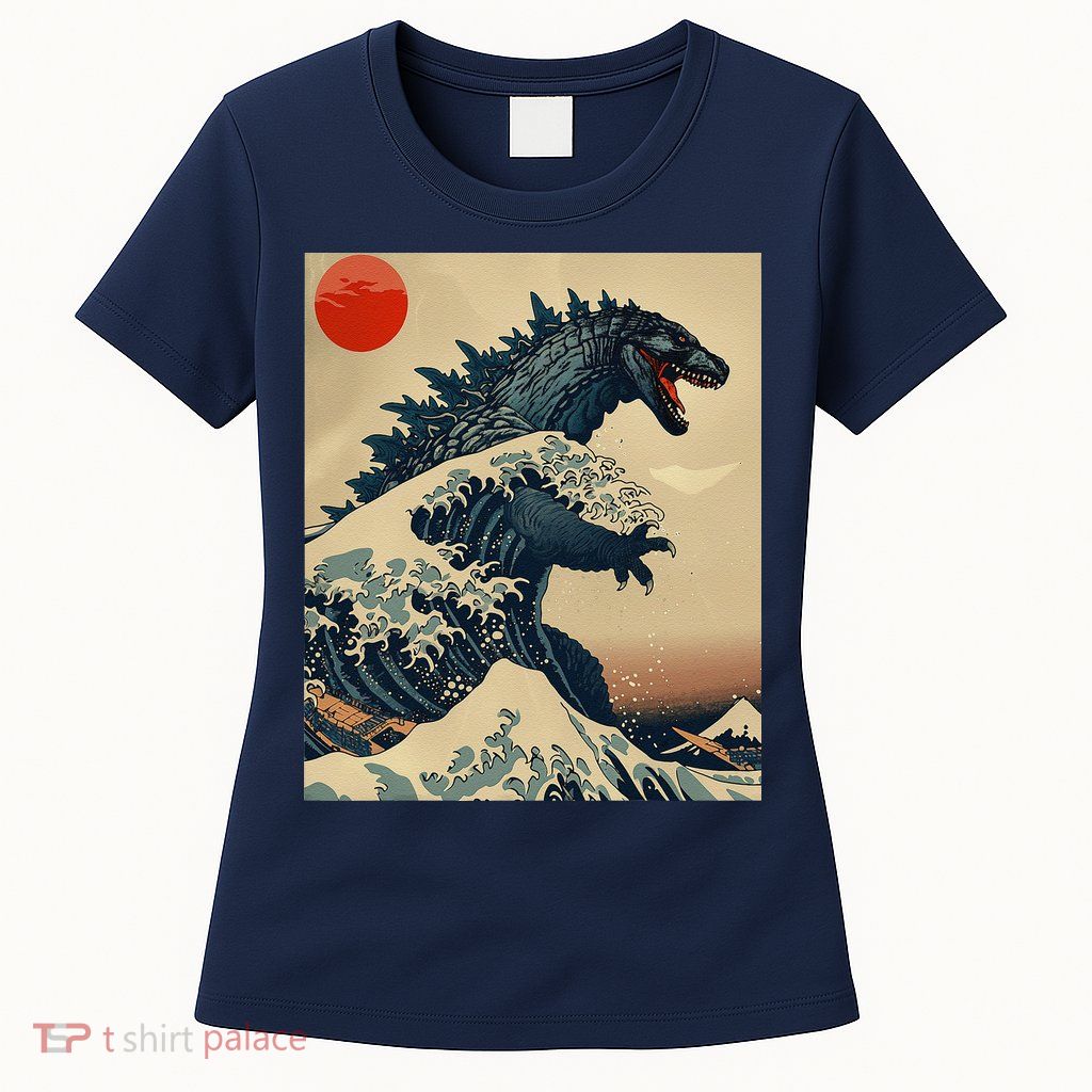 Hokusai The Great Kaiju Off Kanagawa Vintage Japanese Art Womens T-Shirt