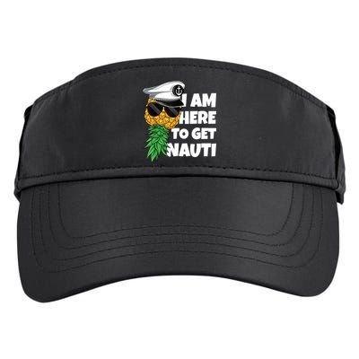 Here To Get Nauti Cruise Boat Upside Down Pineapple Swinger Adult Drive Performance Visor