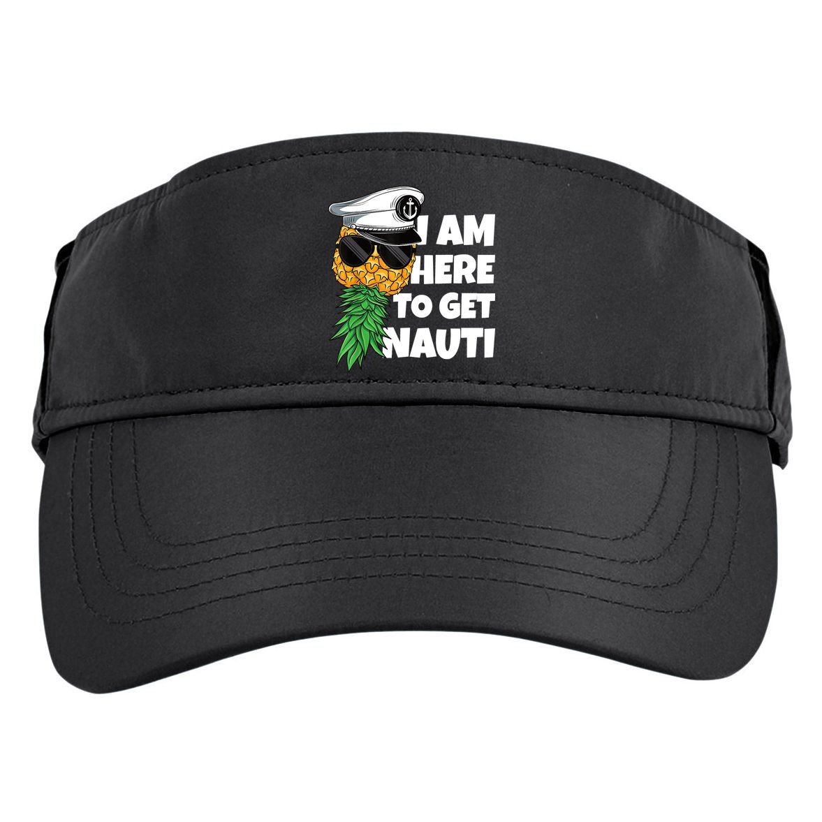 Here To Get Nauti Cruise Boat Upside Down Pineapple Swinger Adult Drive Performance Visor