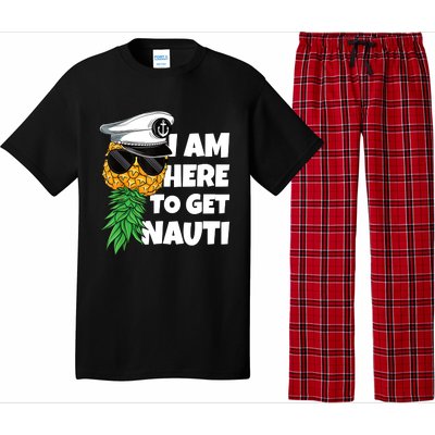 Here To Get Nauti Cruise Boat Upside Down Pineapple Swinger Pajama Set