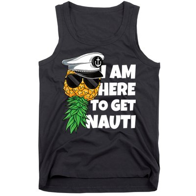 Here To Get Nauti Cruise Boat Upside Down Pineapple Swinger Tank Top