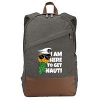 Here To Get Nauti Cruise Boat Upside Down Pineapple Swinger Cotton Canvas Backpack