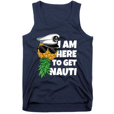 Here To Get Nauti Cruise Boat Upside Down Pineapple Swinger Tank Top