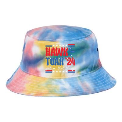 Hawk Tuah Giveem That Hawk Tuah Spit On That Thang Tie Dye Newport Bucket Hat