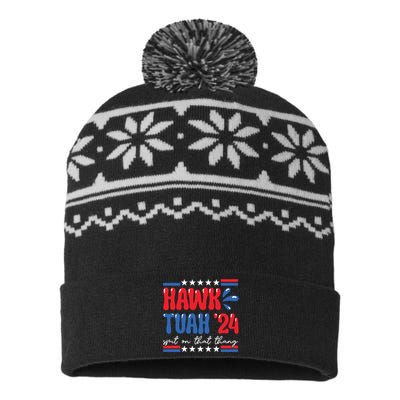 Hawk Tuah Giveem That Hawk Tuah Spit On That Thang USA-Made Snowflake Beanie