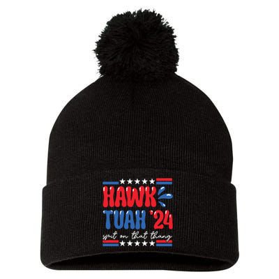 Hawk Tuah Giveem That Hawk Tuah Spit On That Thang Pom Pom 12in Knit Beanie