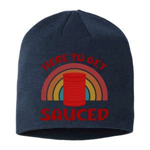 Here To Get Sauced Funny Cranberry Sauce Thanksgiving Food Sustainable Beanie