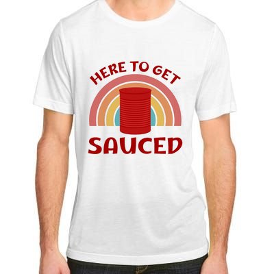 Here To Get Sauced Funny Cranberry Sauce Thanksgiving Food Adult ChromaSoft Performance T-Shirt