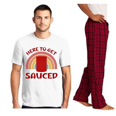 Here To Get Sauced Funny Cranberry Sauce Thanksgiving Food Pajama Set