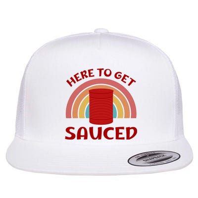 Here To Get Sauced Funny Cranberry Sauce Thanksgiving Food Flat Bill Trucker Hat