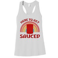 Here To Get Sauced Funny Cranberry Sauce Thanksgiving Food Women's Racerback Tank