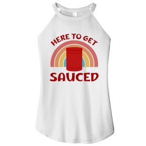 Here To Get Sauced Funny Cranberry Sauce Thanksgiving Food Women's Perfect Tri Rocker Tank