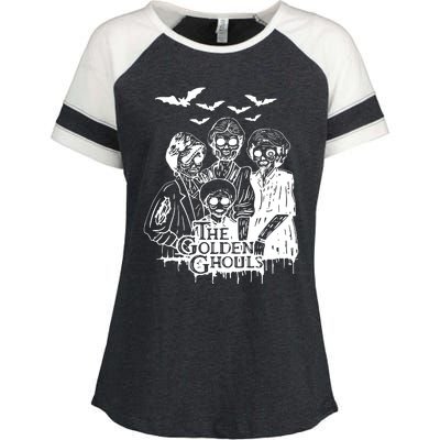 Halloween The Golden Ghouls Zombie Scary Horror Enza Ladies Jersey Colorblock Tee