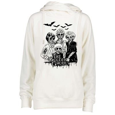 Halloween The Golden Ghouls Zombie Scary Horror Womens Funnel Neck Pullover Hood