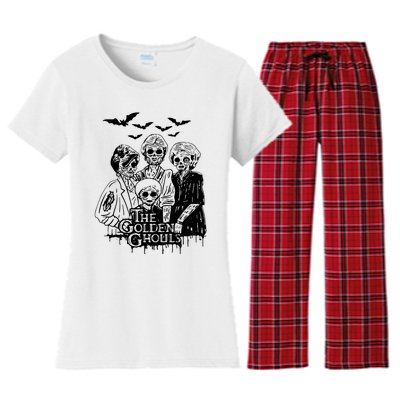 Halloween The Golden Ghouls Zombie Scary Horror Women's Flannel Pajama Set