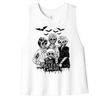 Halloween The Golden Ghouls Zombie Scary Horror Women's Racerback Cropped Tank