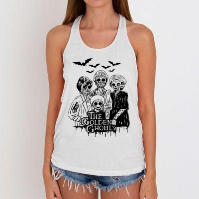 Halloween The Golden Ghouls Zombie Scary Horror Women's Knotted Racerback Tank