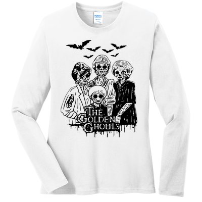 Halloween The Golden Ghouls Zombie Scary Horror Ladies Long Sleeve Shirt