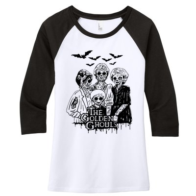 Halloween The Golden Ghouls Zombie Scary Horror Women's Tri-Blend 3/4-Sleeve Raglan Shirt