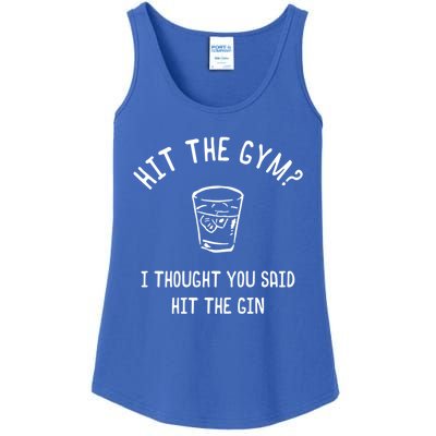 Hit The Gym? I Thought You Said Hit The Gin Gift Ladies Essential Tank