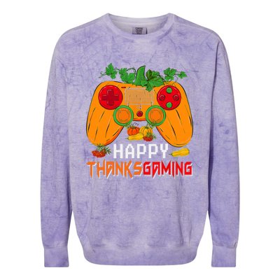 Happy Thanksgiving Gaming Game Controller Fall Pumpkin Lover Colorblast Crewneck Sweatshirt