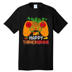 Happy Thanksgiving Gaming Game Controller Fall Pumpkin Lover Tall T-Shirt