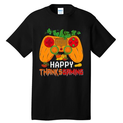 Happy Thanksgiving Gaming Game Controller Fall Pumpkin Lover Tall T-Shirt