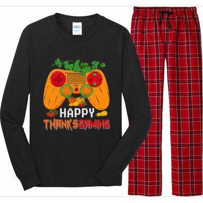 Happy Thanksgiving Gaming Game Controller Fall Pumpkin Lover Long Sleeve Pajama Set