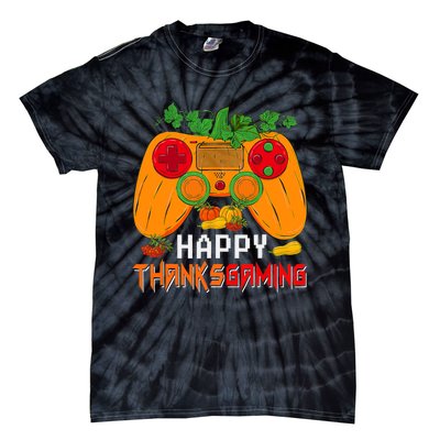 Happy Thanksgiving Gaming Game Controller Fall Pumpkin Lover Tie-Dye T-Shirt