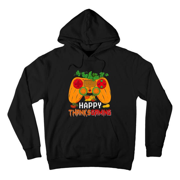 Happy Thanksgiving Gaming Game Controller Fall Pumpkin Lover Tall Hoodie