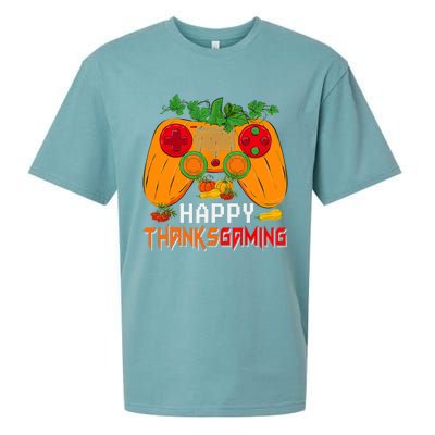 Happy Thanksgiving Gaming Game Controller Fall Pumpkin Lover Sueded Cloud Jersey T-Shirt