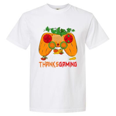 Happy Thanksgiving Gaming Game Controller Fall Pumpkin Lover Garment-Dyed Heavyweight T-Shirt