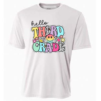 Hello Third Grade Team 3rd Grade Girl Teacher Back To School Cooling Performance Crew T-Shirt