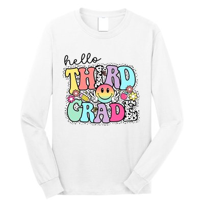 Hello Third Grade Team 3rd Grade Girl Teacher Back To School Long Sleeve Shirt