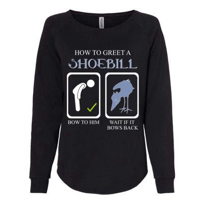 How To Greet A Shoebill Stork African Bird Lover Funny Gift Womens California Wash Sweatshirt