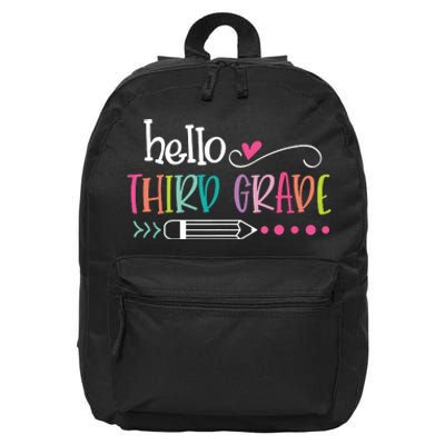 Hello Third Grade Fun 3rd Grade To School Gift 16 in Basic Backpack