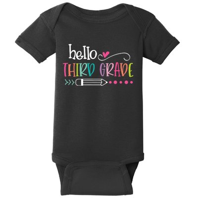 Hello Third Grade Fun 3rd Grade To School Gift Baby Bodysuit