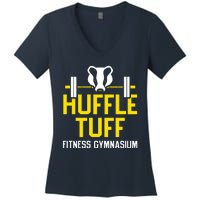 Huffle Tuff Gym Women's V-Neck T-Shirt