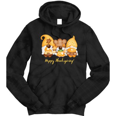 Happy Thanksgiving Garden Gnomes Top Tie Dye Hoodie