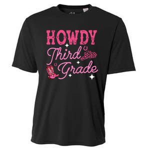 Howdy Third Grade 3rd Grade Teacher Western Cowboy Cowgirls Cooling Performance Crew T-Shirt