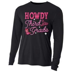 Howdy Third Grade 3rd Grade Teacher Western Cowboy Cowgirls Cooling Performance Long Sleeve Crew