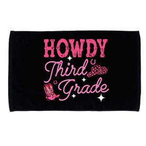 Howdy Third Grade 3rd Grade Teacher Western Cowboy Cowgirls Microfiber Hand Towel