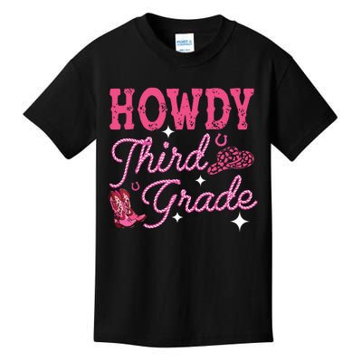 Howdy Third Grade 3rd Grade Teacher Western Cowboy Cowgirls Kids T-Shirt