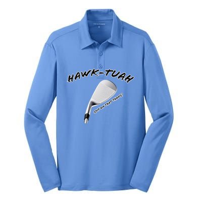 Hawk Tuah Golf Silk Touch Performance Long Sleeve Polo