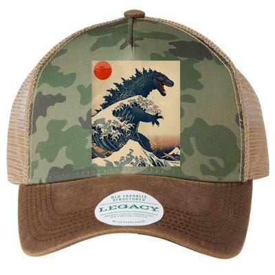 Hokusai The Great Kaiju Off Kanagawa Vintage Japanese Art Legacy Tie Dye Trucker Hat