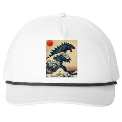 Hokusai The Great Kaiju Off Kanagawa Vintage Japanese Art Snapback Five-Panel Rope Hat