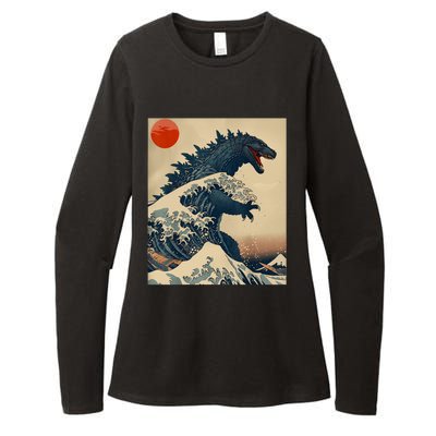 Hokusai The Great Kaiju Off Kanagawa Vintage Japanese Art Womens CVC Long Sleeve Shirt