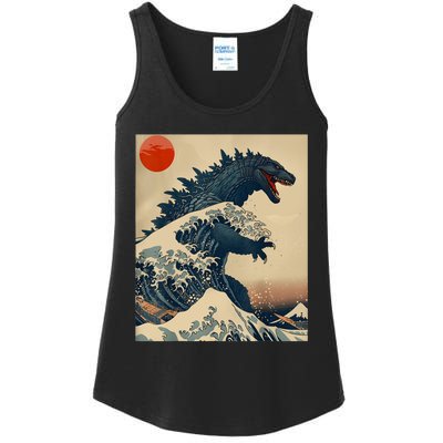 Hokusai The Great Kaiju Off Kanagawa Vintage Japanese Art Ladies Essential Tank