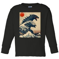 Hokusai The Great Kaiju Off Kanagawa Vintage Japanese Art Toddler Long Sleeve Shirt