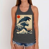 Hokusai The Great Kaiju Off Kanagawa Vintage Japanese Art Women's Knotted Racerback Tank